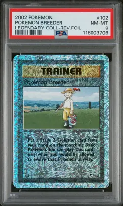Pokemon Legendary Collection Reverse Holo Pokemon Breeder 102/110 PSA 8 NM-MT - Image 1