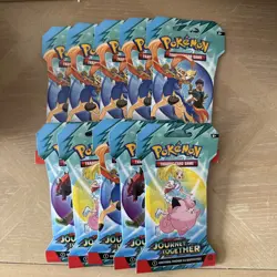10 Pokemon Journey Together Sleeved Booster Packs In Hand Lot Of 10 ✅ - Image 1