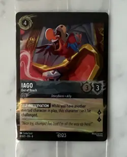 D23 Iago Out Of Reach Lorcana Promo Card D23 Gold Member Exclusive - Image 1