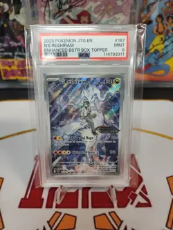 PSA 9 MINT N's Reshiram 167/159 ENHANCED BOX TOPPER Holo PROMO Pokemon Card 763 - Image 1
