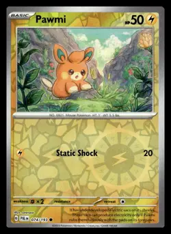 Pawmi Reverse Holo Common 074/193 SV02: Paldea Evolved Pokemon Card - Image 1