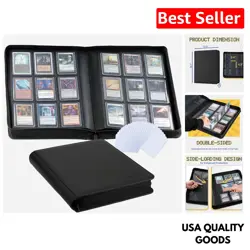 Black 9-Pocket Card Holder Album - Safe Storage for Trading Cards & Collectibles - Image 1