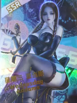 Wednesday Addams Family SSR Goddess Carnival Premium Holo Foil Card Anime Waifu - Image 2