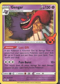 Gengar 057/198 Pokemon Card 2021 Trick Or Trade Rare Holo - Image 1