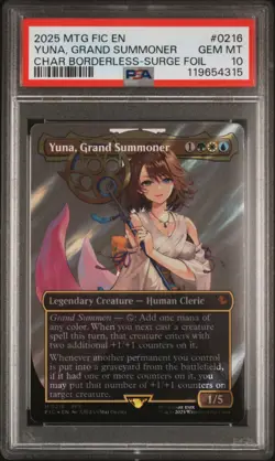2025 MTG FINAL FANTASY COMMANDER #0216 YUNA, GRAND SUMMONER PSA 10 - Image 1