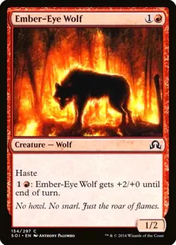 X 1 Ember Eye Wolf NM Shadows over Innistrad 154 MTG Magic The Gathering - Image 1