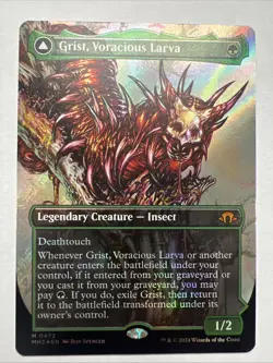 MTG Grist, Voracious Larva (Borderless Textured Foil) Modern Horizons 3 NM - Image 1