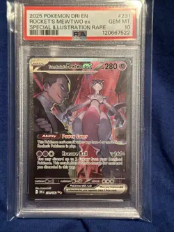 Pokemon TCG: Destined Rivals Team Rocket's Mewtwo EX 231 SIR PSA 10 GEM ENGLISH - Image 4