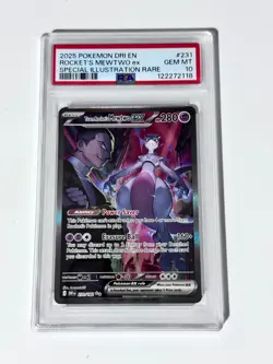Pokemon TCG: Destined Rivals Team Rocket's Mewtwo EX 231 SIR PSA 10 GEM ENGLISH - Image 1