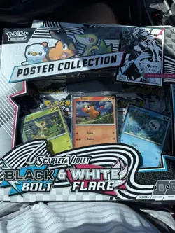 Pokemon TCG S&V Black Bolt & White Flare Poster Collection - New Sealed 196214129214 - Image 1