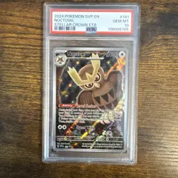 2024 POKEMON STELLAR CROWN POKEMON ETB PROMO #141 NOCTOWL PSA 10 - Image 1
