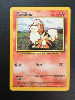 Growlithe 28/102 | Base Set | Common | WotC | Vintage Pokemon NM-LP Fast Ship! - Image 1