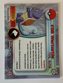 2000 Topps Chrome Pokemon Series 1 #08 Wartortle FREE COMBINED SHIPPING - Image 2