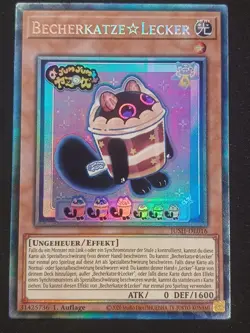 Becherkatze Lecker JUSH-DE016 Collectors Rare Justice Hunters DE NM YUGIOH - Image 1