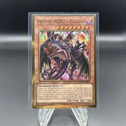 Yugioh Destiny HERO - Plasma MGED-EN007 Gold Rare Alt Art 1st Ed NM - Image 1
