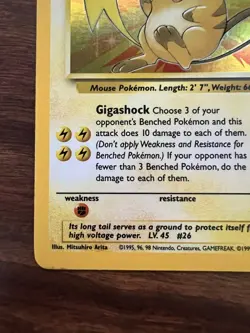 Raichu 14/62 Fossil Unlimited Holo Rare 1999 WOTC Pokemon TCG Card - Image 5