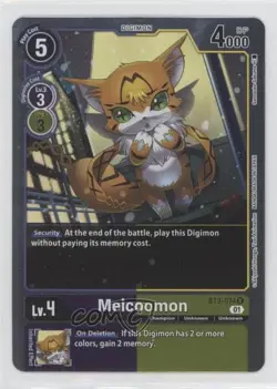 2021 Digimon Card Game - X Record Rare Meicoomon #BT9-074 02l5 - Image 1