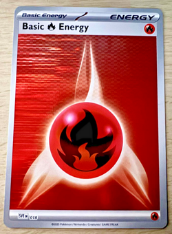 Pokemon TCG Basic Fire Energy SVE 018 Black Bolt/White Flare Reverse Holo Card - Image 1