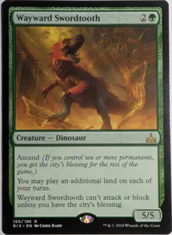Wayward Swordtooth x1 Rivals of Ixalan Magic the Gathering MTG LP/NM - Image 1