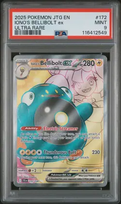 2025 Pokemon Jtg En-Journey Together Iono's Bellibolt Ex #172 Ultra Rare PSA 9 - Image 1