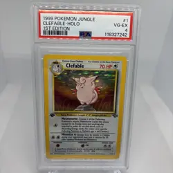 First Edition 1999 Pokemon Jungle 17/64 Clefable PSA 4 - Image 1