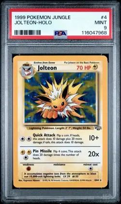 1999 Pokemon Jungle Jolteon Holo Fossil 4/64 PSA 9 - Image 1