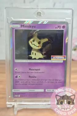 Pokemon Card Indonesia Mimikyu Indomaret Promo Stamp Foil 010/SM-P NEARMINT - Image 1