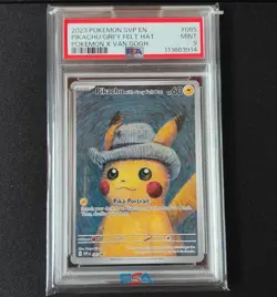 PSA 9 Pokemon PIKACHU Gogh #085 WITH GREY FELT HAT Black Star Promos x Van 2023 - Image 1