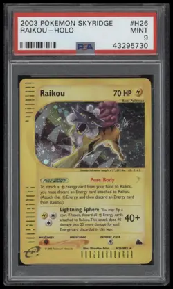 2003 POKEMON SKYRIDGE #H26 RAIKOU-HOLO PSA 9 - Image 1