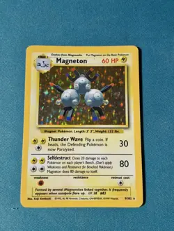 Pokemon TCG Magneton Base Set Holo Card 9/102 Unlimited Rare WOTC - Image 2