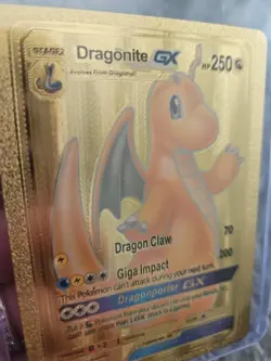 Dragonite GX Gold Foil Fan Art Vinyl Textured Collector Pokemon Card Hp250 - Image 3