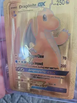 Dragonite GX Gold Foil Fan Art Vinyl Textured Collector Pokemon Card Hp250 - Image 4