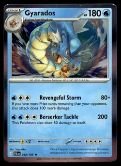 Gyarados 43/193 Pokemon Card Paldea Evolved Rare 180 HP Holo Near Mint K22 - Image 1