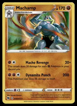 Machamp 26/73 Pokemon Card Chanpion's Path Rare 170 HP Holo Near Mint P9 - Image 1