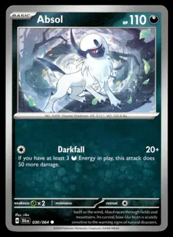 Absol 30/64 Pokemon Card Shrouded Fable Common 110 HP Lightly Played H6 - Image 1