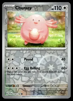 Chansey 144/198 Pokemon Card Scarlet & Violet Common 110 HP Rev Holo LP P29 - Image 1