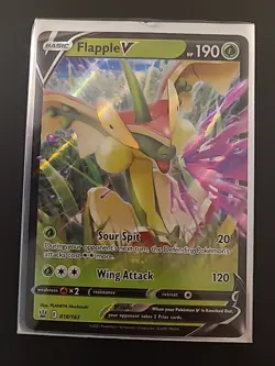 Flapple V #18/163 Pokemon Card Sword & Shield Battle Styles Holo Rare LP Mint+ - Image 1