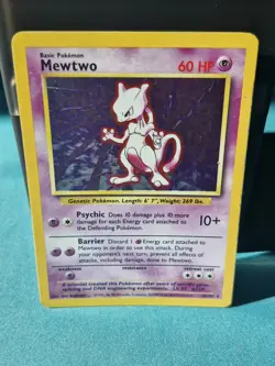 Pokemon TCG Mewtwo Base Set Holo Unlimited Rare Card 10/102 - Image 1
