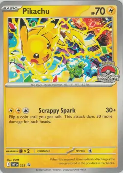 Pikachu Promo 2025 World Championships SVP EN 225 Pokemon Card Worlds NM - Image 1