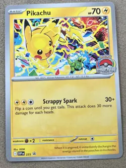 Pikachu Promo 2025 World Championships SVP EN 225 Pokemon Card Worlds NM - Image 1