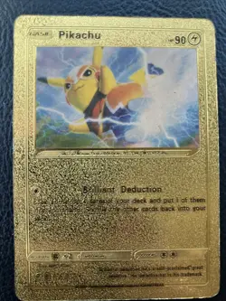 Pikachu Pokemon Gold Foil Card Pikachu HP90 076/073 - Image 1