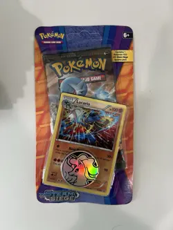 2016 Pokemon TCG Steam Siege XY Blister Coin Booster Pack Lucario - Image 1