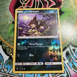 2017 Pokemon Sun and Moon Burning Shadows Reverse Foil #81 ALOLAN RATTATA - Image 1