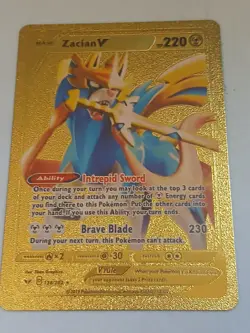 Pokemon Gold Foil Card Lot of 20 Near Mint Cards (Morpeko, Zacian, V Max) - Image 5