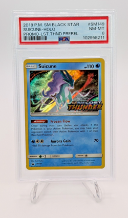 Suicune 2018 Pokemon SM Black Star Promo Lost Thunder Prerelease #SM149 PSA 8 - Image 1