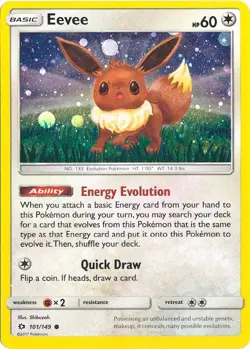 Holofoil - Eevee - 101/149 (Cosmos Holo) - 101/149 / LP / English Pokemon TCG - Image 1