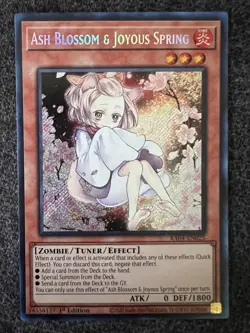 Yugioh Ash Blossom & Joyous Spring RA04-EN025 Secret Rare 1st Edition NM - Image 1