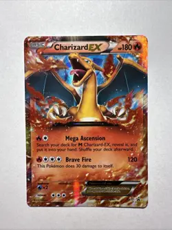 Charizard EX Pokemon Trading Card Game Mega Ascension Brave Fire HP 180 - Image 1