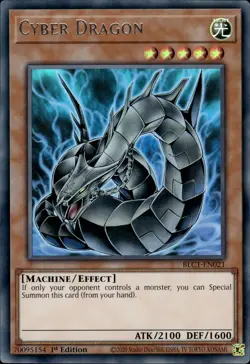 Cyber Dragon (Alt Art) - Silver Ultra Rare 1st Edition BLC1-EN021 - NM - YuGiOh - Image 1