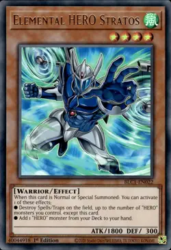 Elemental HERO Stratos - Ultra Rare 1st Edition BLC1-EN022 - NM - YuGiOh - Image 1